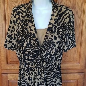 DKNY silk animal print dress and slip 6